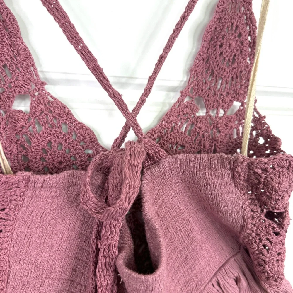 FREE PEOPLE Inesa Maxi Dress Size M Dried Currant Pink *Flaw